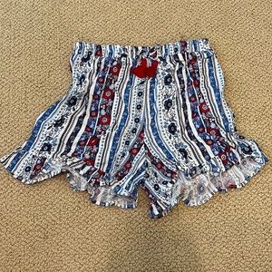 Flowy striped and designed shorts